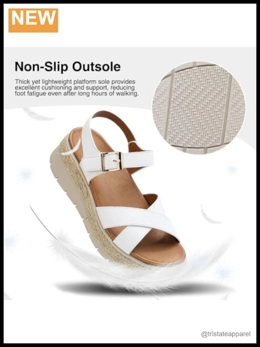 Wedge Platform Espadrille Sandals with Orthopedic Arch Support Adjustable Ankle